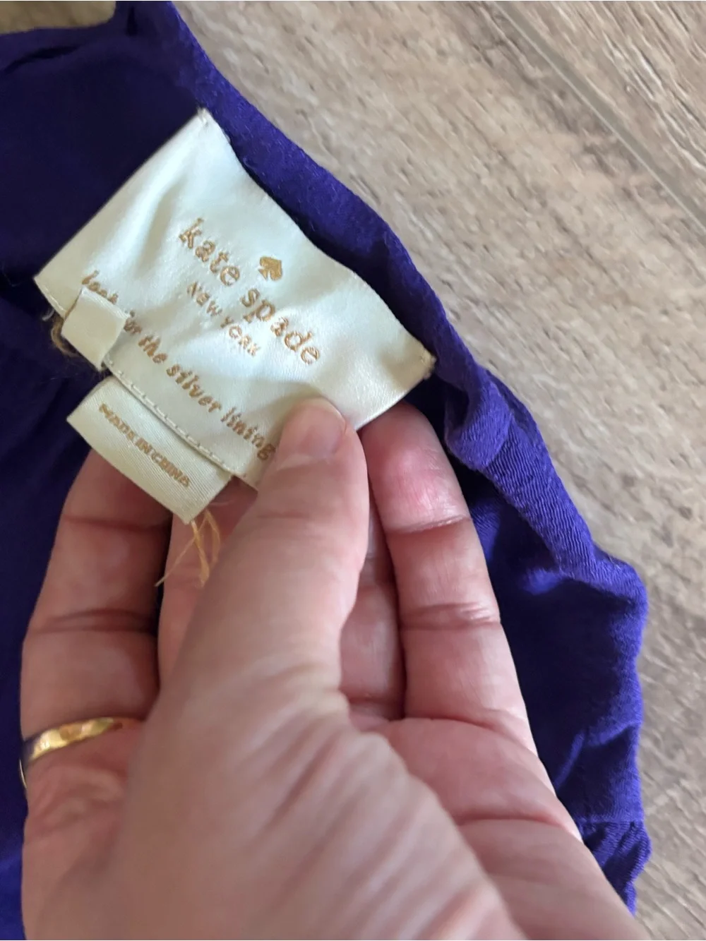 Kate Spade NY Purple Smocked Waist Mini Dress Sz 8
